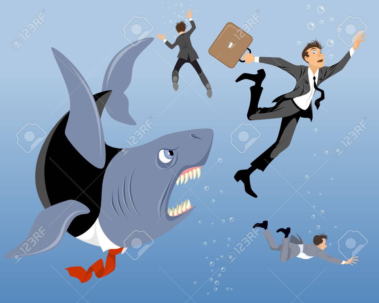 Vector Illustration Of A Big Business Shark Royalty Free Cliparts Vectors And Stock Illustration Image
