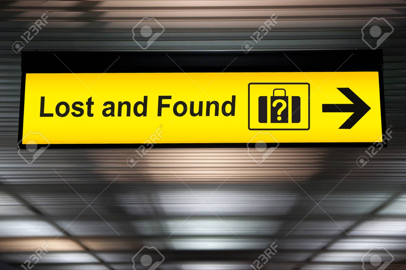 lost and found sign at the airport stock photo picture and royalty