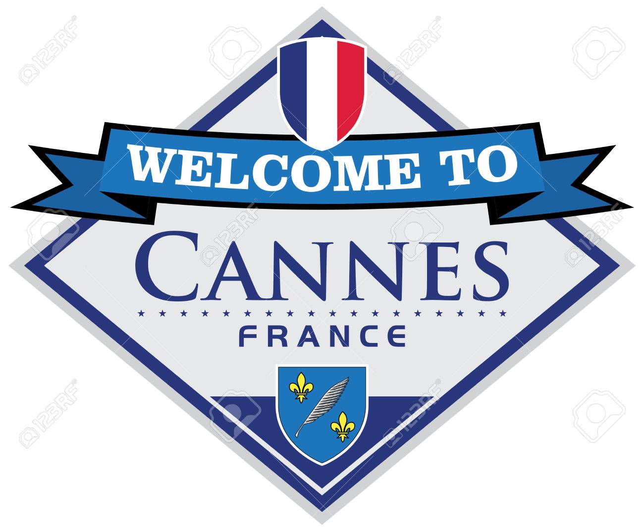 カンヌ フランス ステッカーのイラスト素材 ベクタ Image