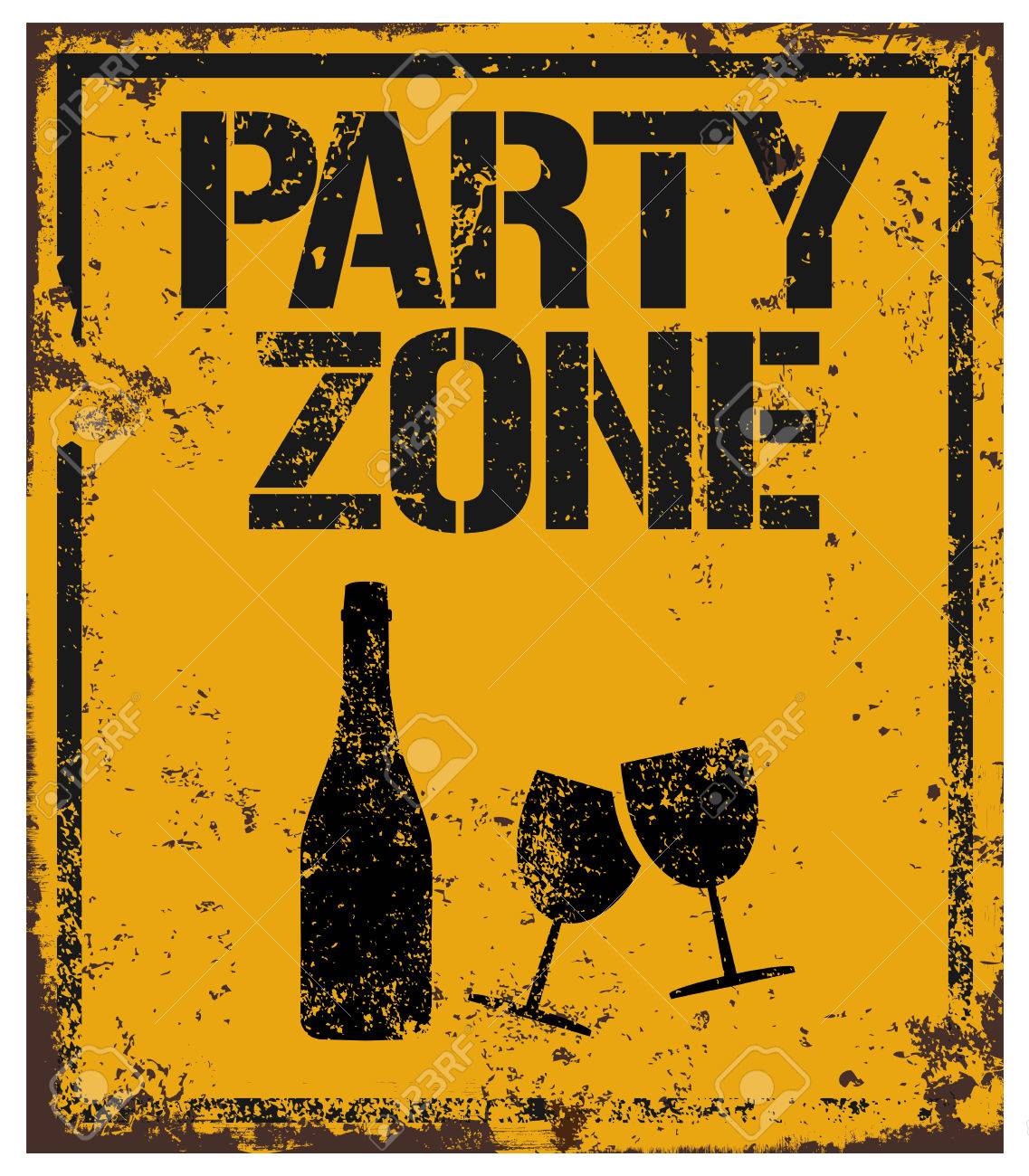 Party Zone Sign Royalty Free Cliparts 