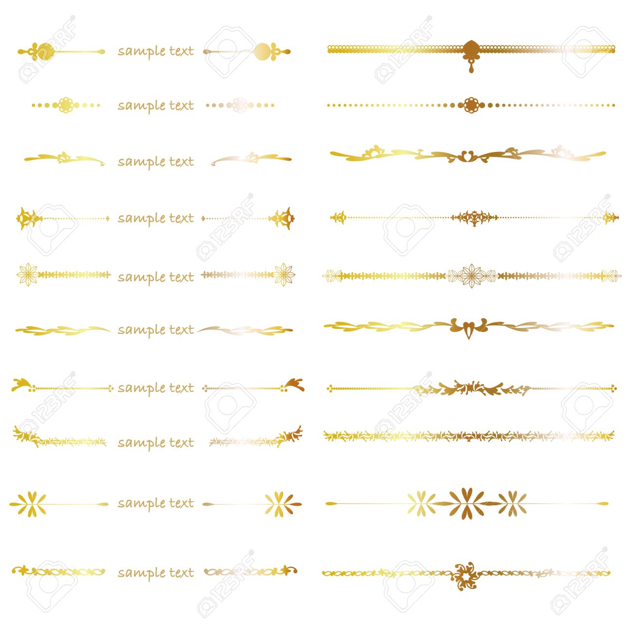 ゴールド ライン セット のイラスト素材 ベクタ Image