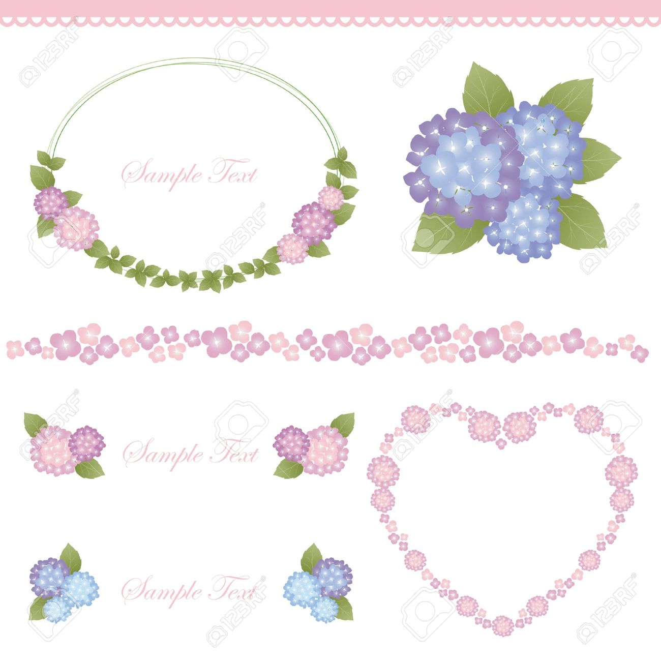 アジサイ フレーム のイラスト素材 ベクタ Image