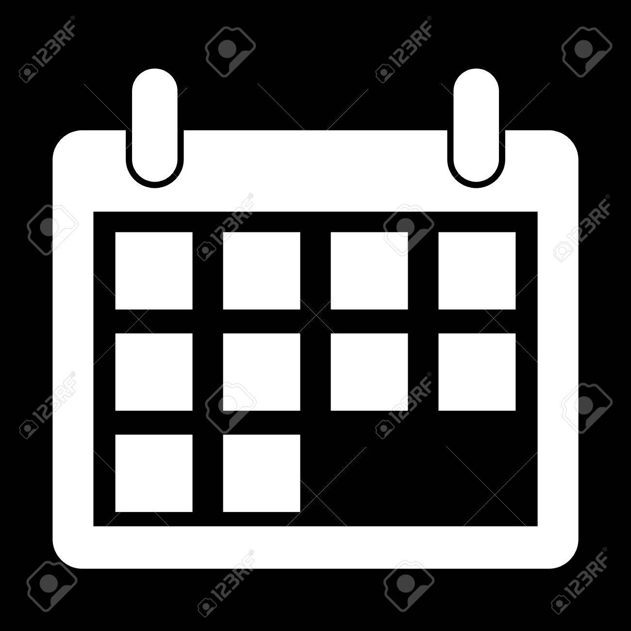 white calendar icon white on the black royalty free cliparts
