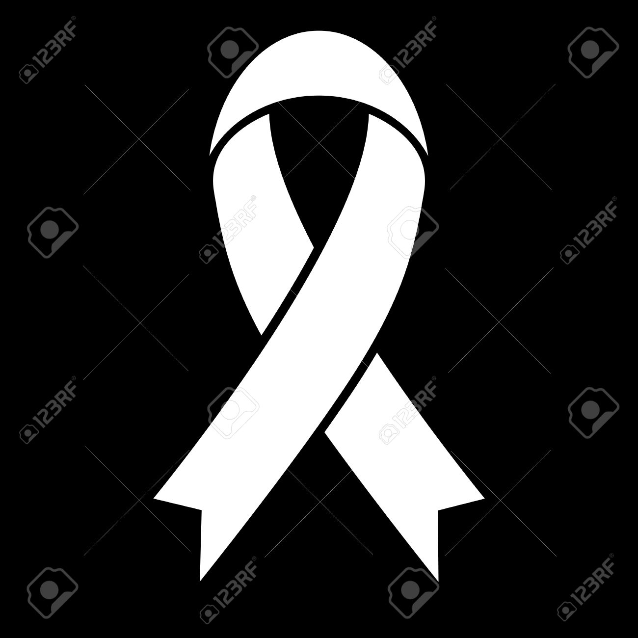 意識のリボン アイコン 黒に白 のイラスト素材 ベクタ Image