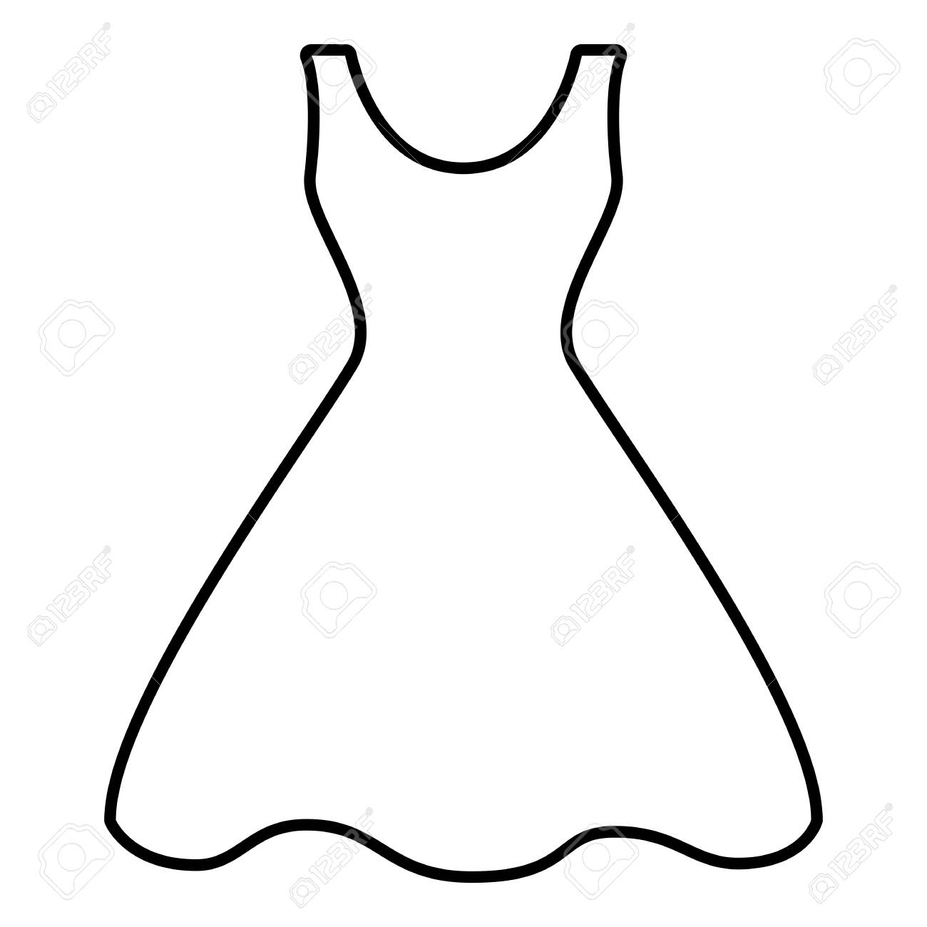 Kleid Clipart Schwarz Weiß