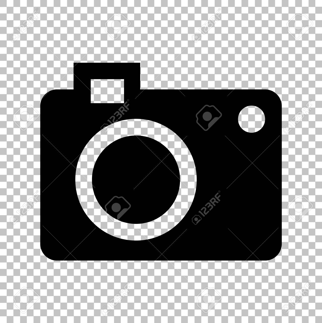 digital camera icon flat style icon on transparent background