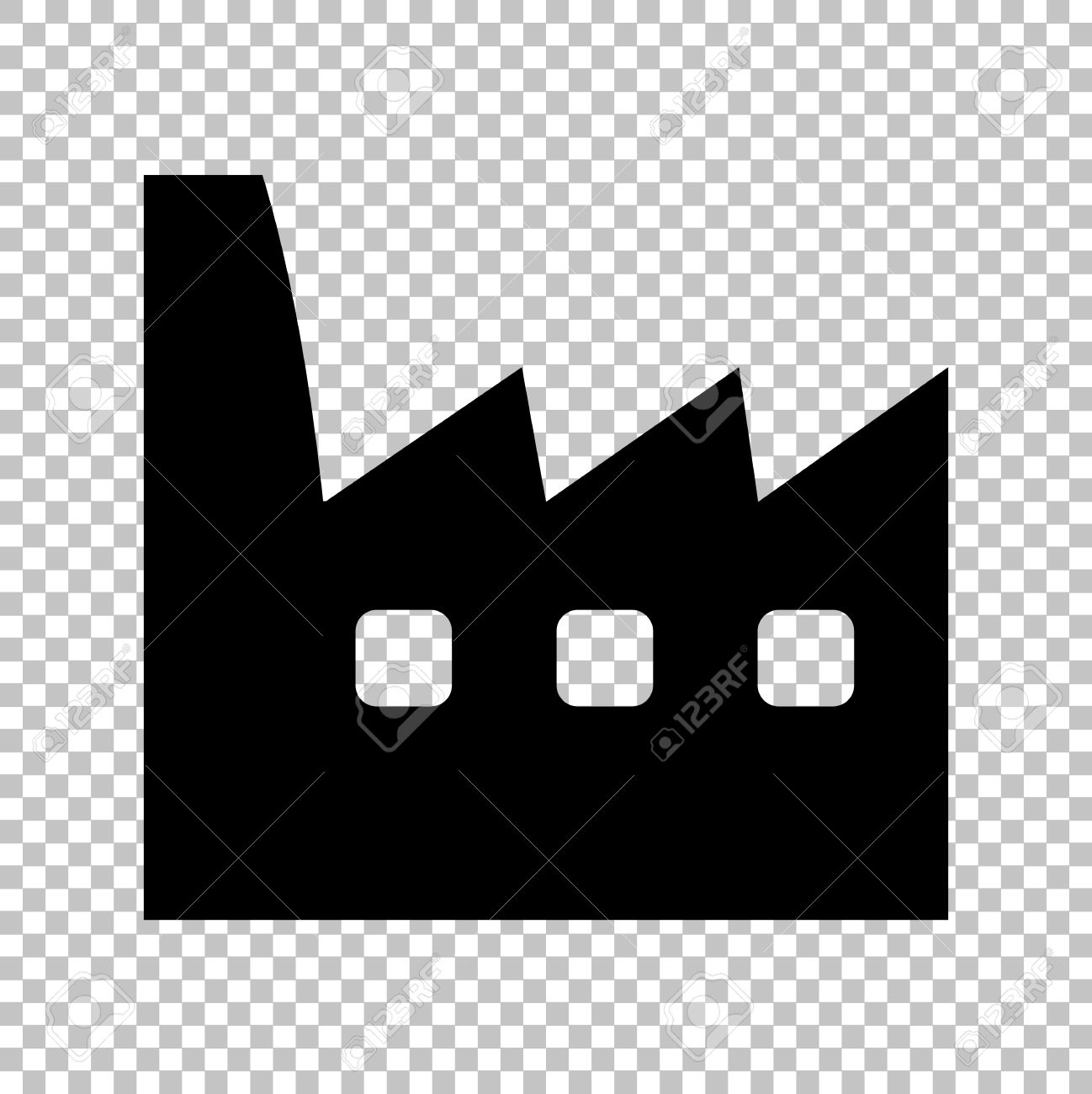 factory sign flat style icon on transparent background royalty free