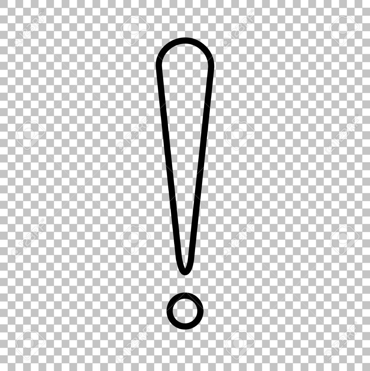 注意の標識です 透明な背景の線アイコン のイラスト素材 ベクタ Image