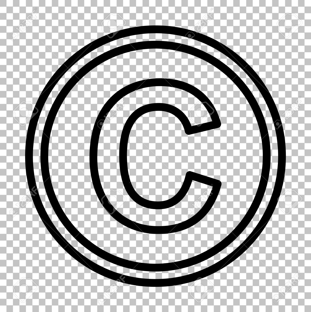 copyright sign line icon on transparent background royalty free Copyright Warning copyright sign line icon on transparent background stock vector 53561502