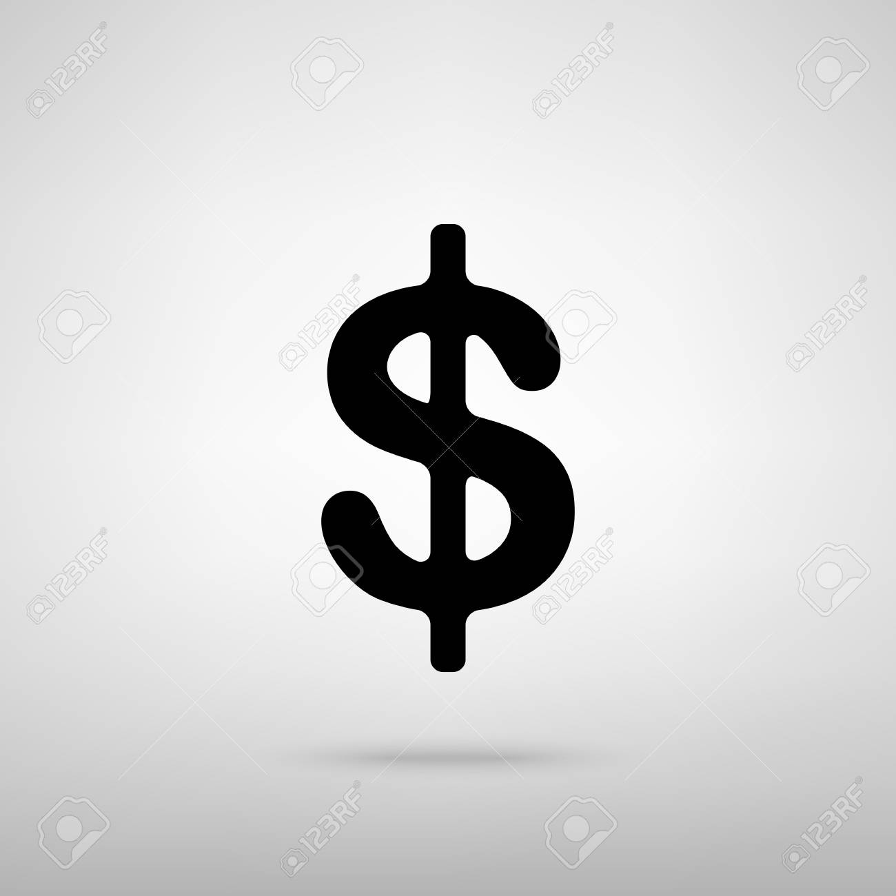 Dollars Sign Icon. USD Currency Symbol. Money Label. Black With Shadow On  Gray. 免版税剪贴画，向量插图和库存图片. Image 56615454