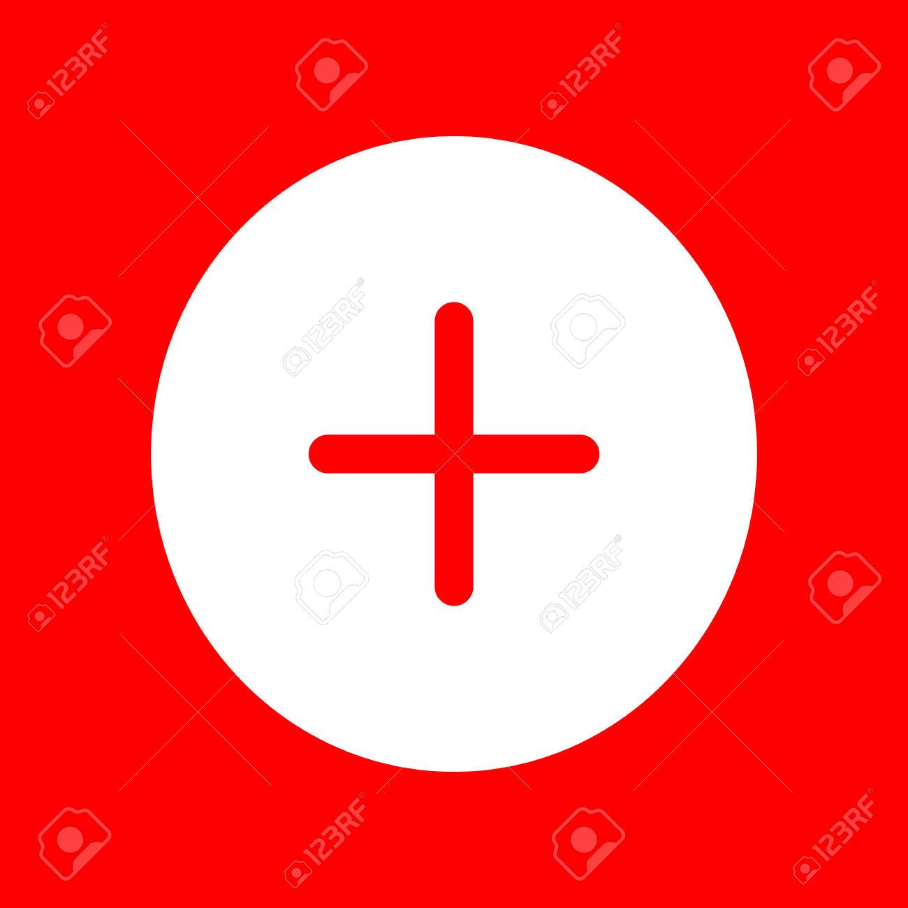 Positive Symbol Plus Sign. White Icon On Red Background. Royalty Free SVG,  Cliparts, Vectors, and Stock Illustration. Image 57504633., image size:1300x1300