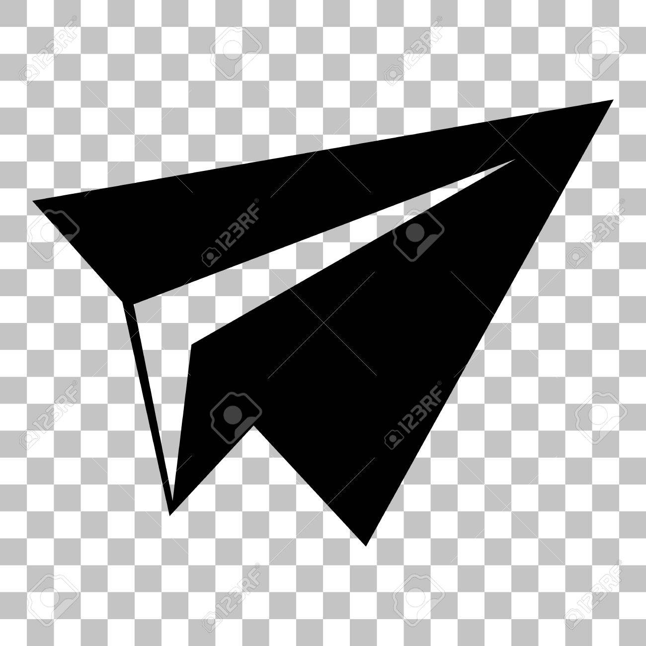 紙飛行機の記号 透明な背景に黒いフラット スタイル アイコン のイラスト素材 ベクタ Image