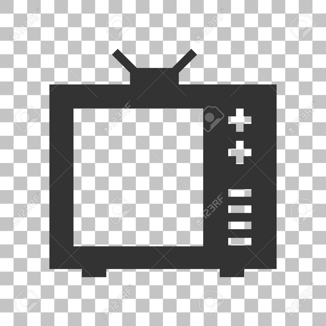 テレビ看板のイラスト 透明な背景に暗い灰色のアイコン のイラスト素材 ベクタ Image 5308