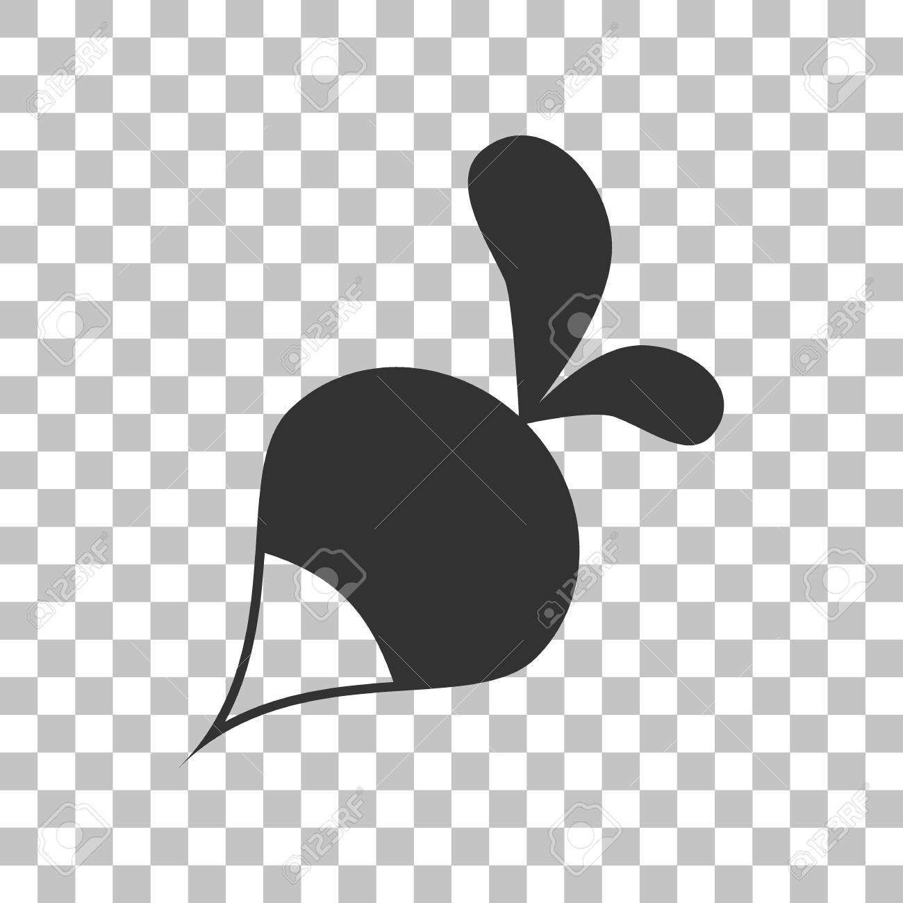 大根の簡単な印 透明な背景に暗い灰色のアイコン のイラスト素材 ベクタ Image