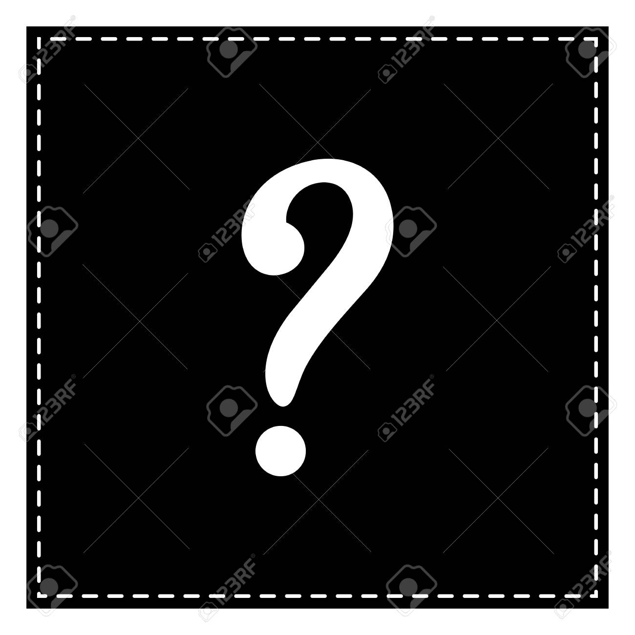 Signe De Point D Interrogation Patch Noir Sur Fond Blanc Isolé Clip Art Libres De Droits Vecteurs Et Illustration Image 67145873