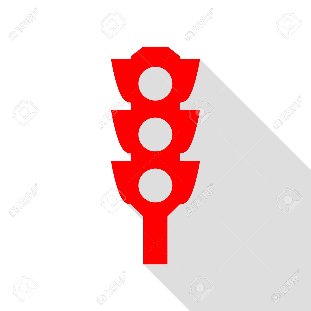 信号機の標識です フラット スタイル シャドウ パス赤いアイコン のイラスト素材 ベクタ Image