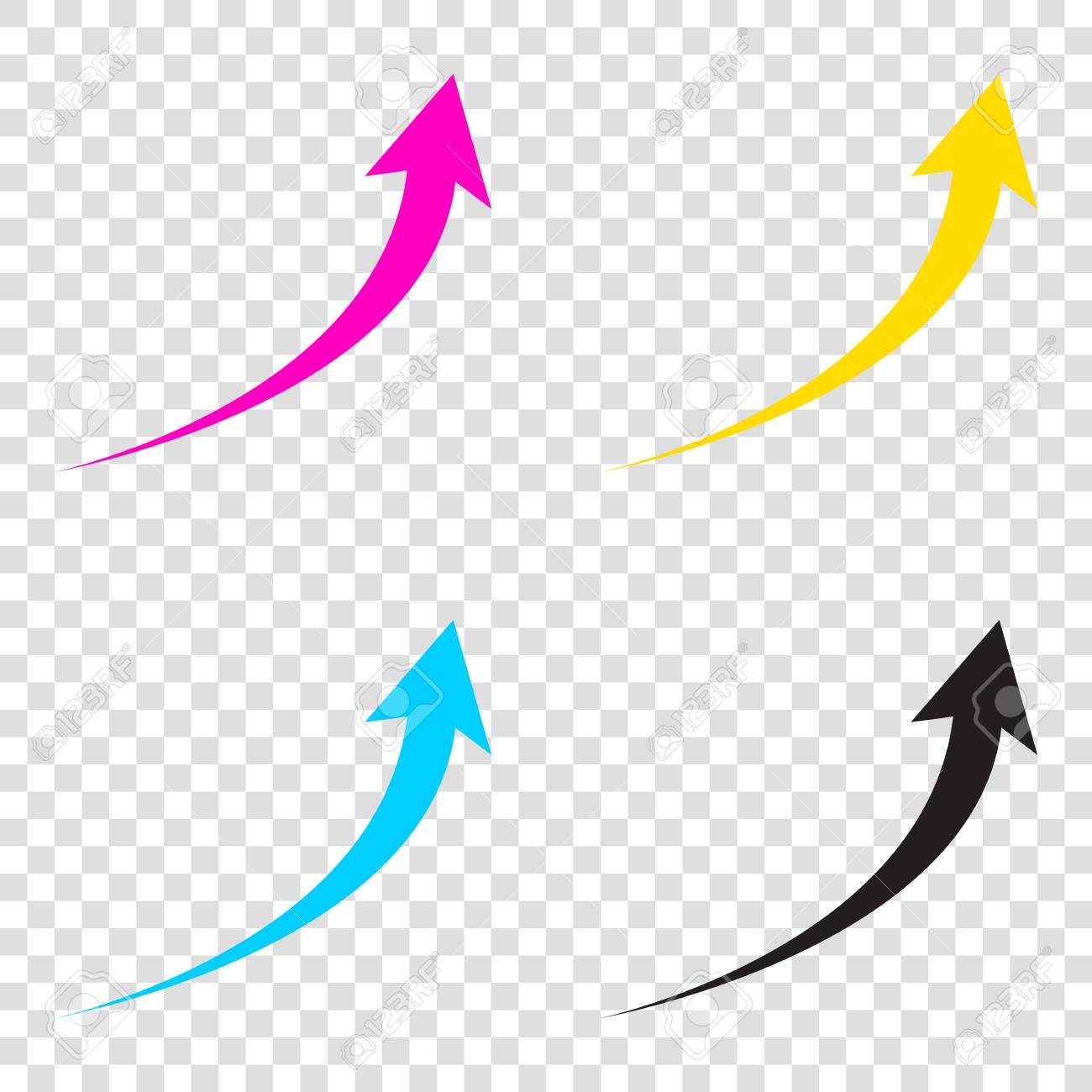 cultiver le signe de la fleche icones cmjn sur fond transparent cyan magenta jaune cle noir clip art libres de droits vecteurs et illustration image 69292327