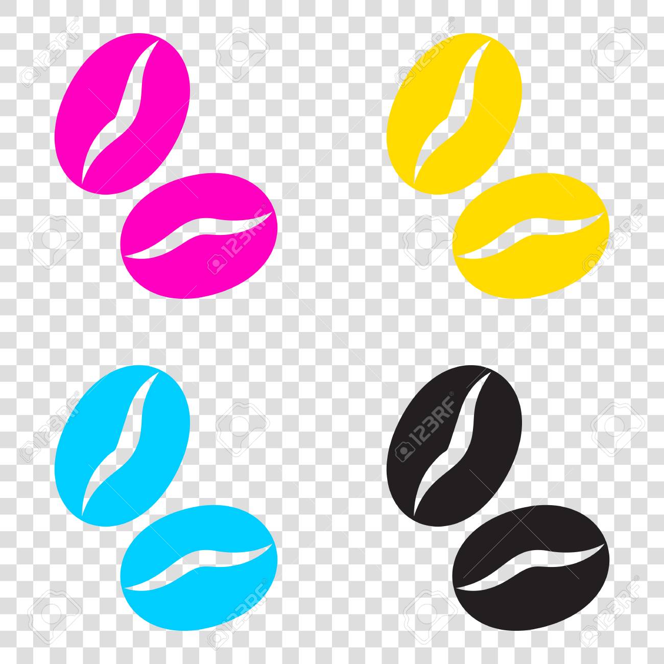 コーヒー豆に署名します 透明な背景に Cmyk アイコン シアン マゼンタ 黄色 キー 黒 のイラスト素材 ベクタ Image コーヒー豆に署名します 透明な背景に Cmyk アイコン シアン マゼンタ 黄色 キー 黒 のイラスト素材 ベクタ Image