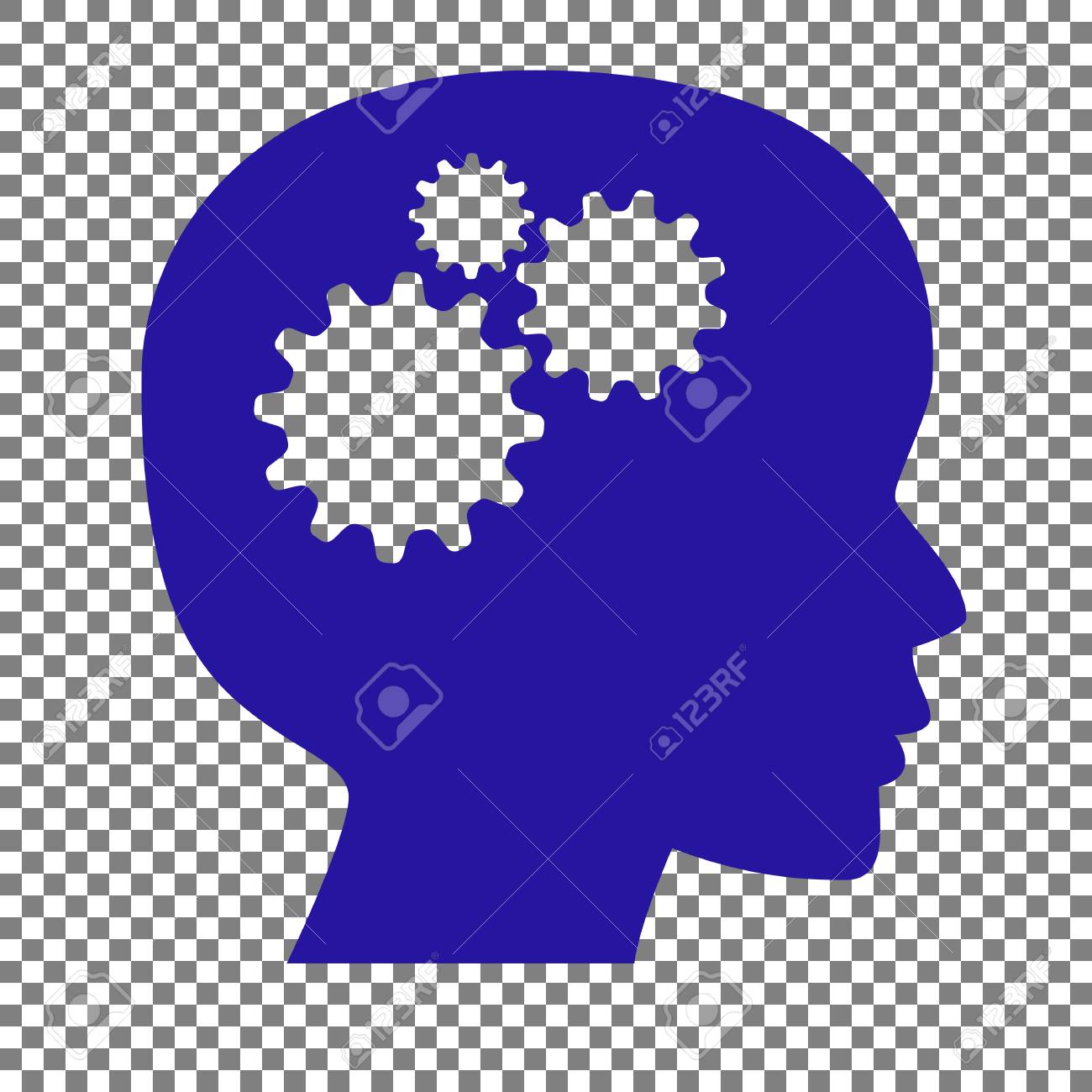 Thinking Head Sign Blue Icon On Transparent Background Royalty Free Cliparts Vectors And Stock Illustration Image