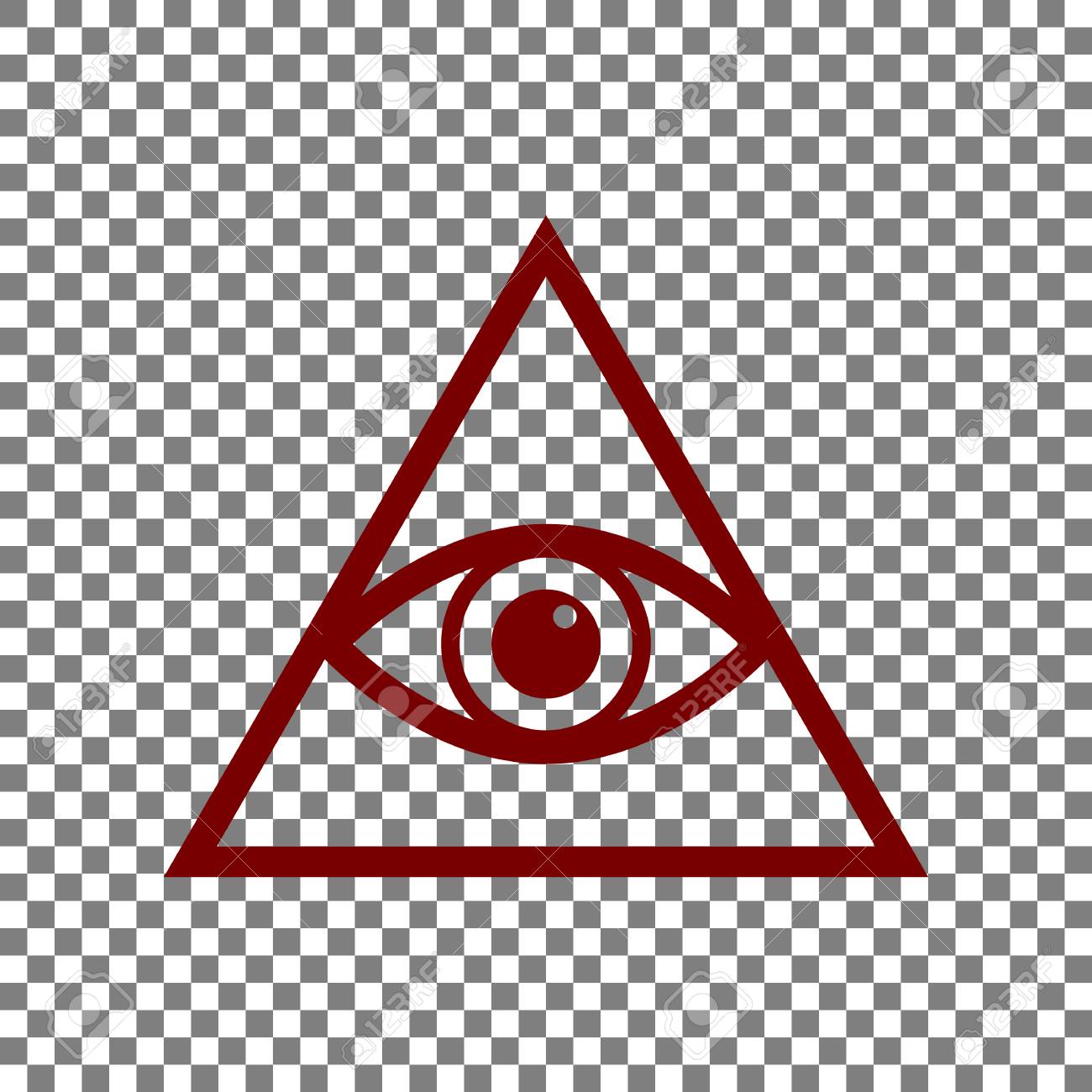 All Seeing Eye Pyramid Symbol Freemason And Spiritual Maroon Icon On Transparent Background Royalty Free Svg Cliparts Vectors And Stock Illustration Image