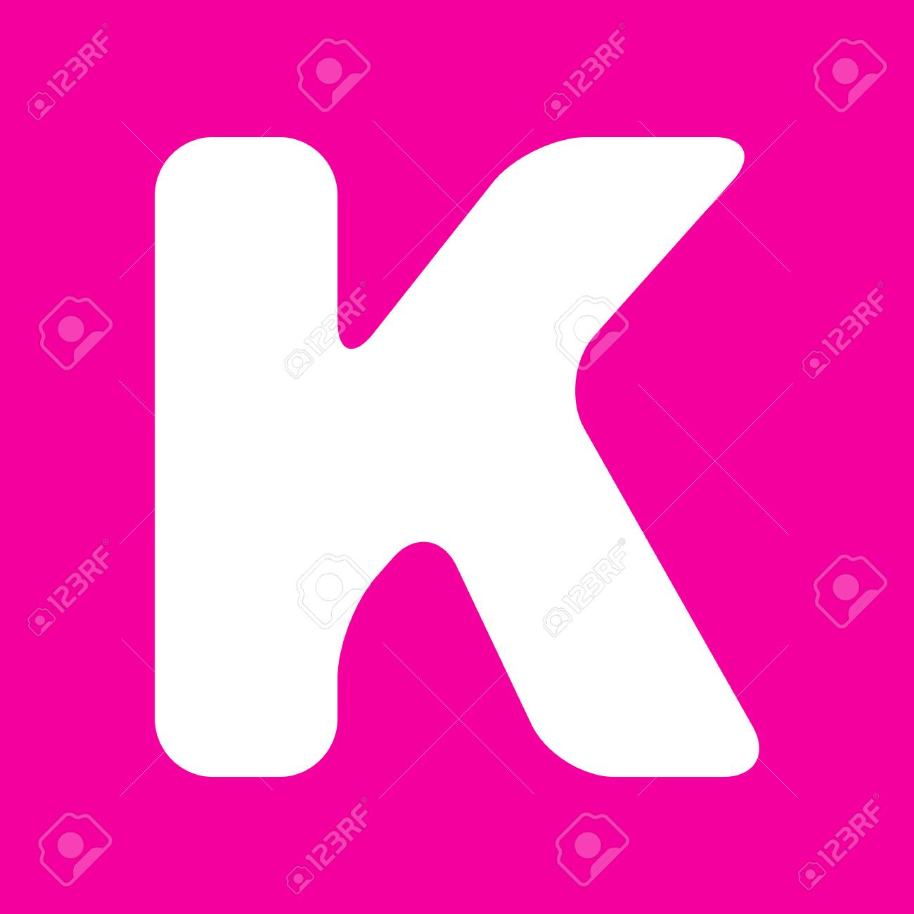 手紙 K サインはデザイン テンプレートの要素です マゼンタの背景の白いアイコン のイラスト素材 ベクタ Image