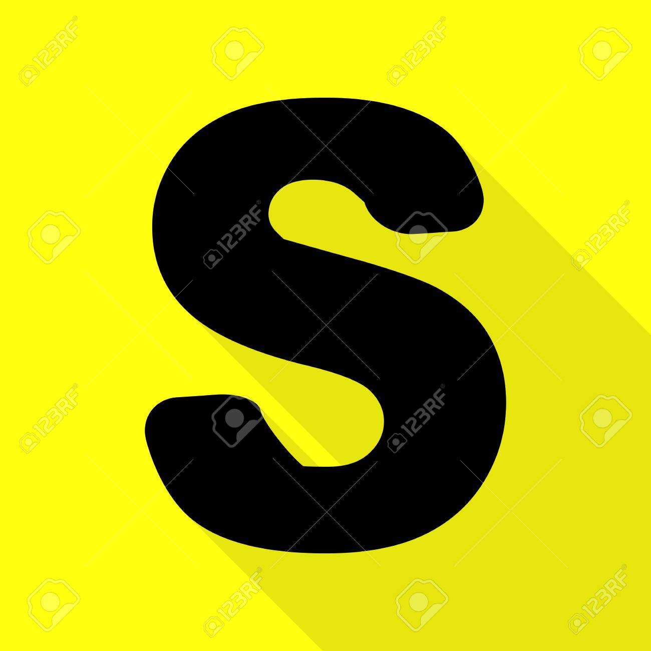 letter s sign design template element black icon with flat style sign design template
