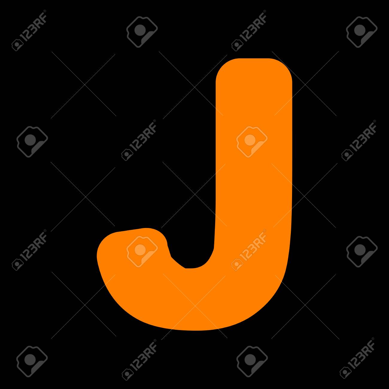 Letter J Sign Design Template Element Orange Icon On Black Background Royalty Free Cliparts Vectors And Stock Illustration Image