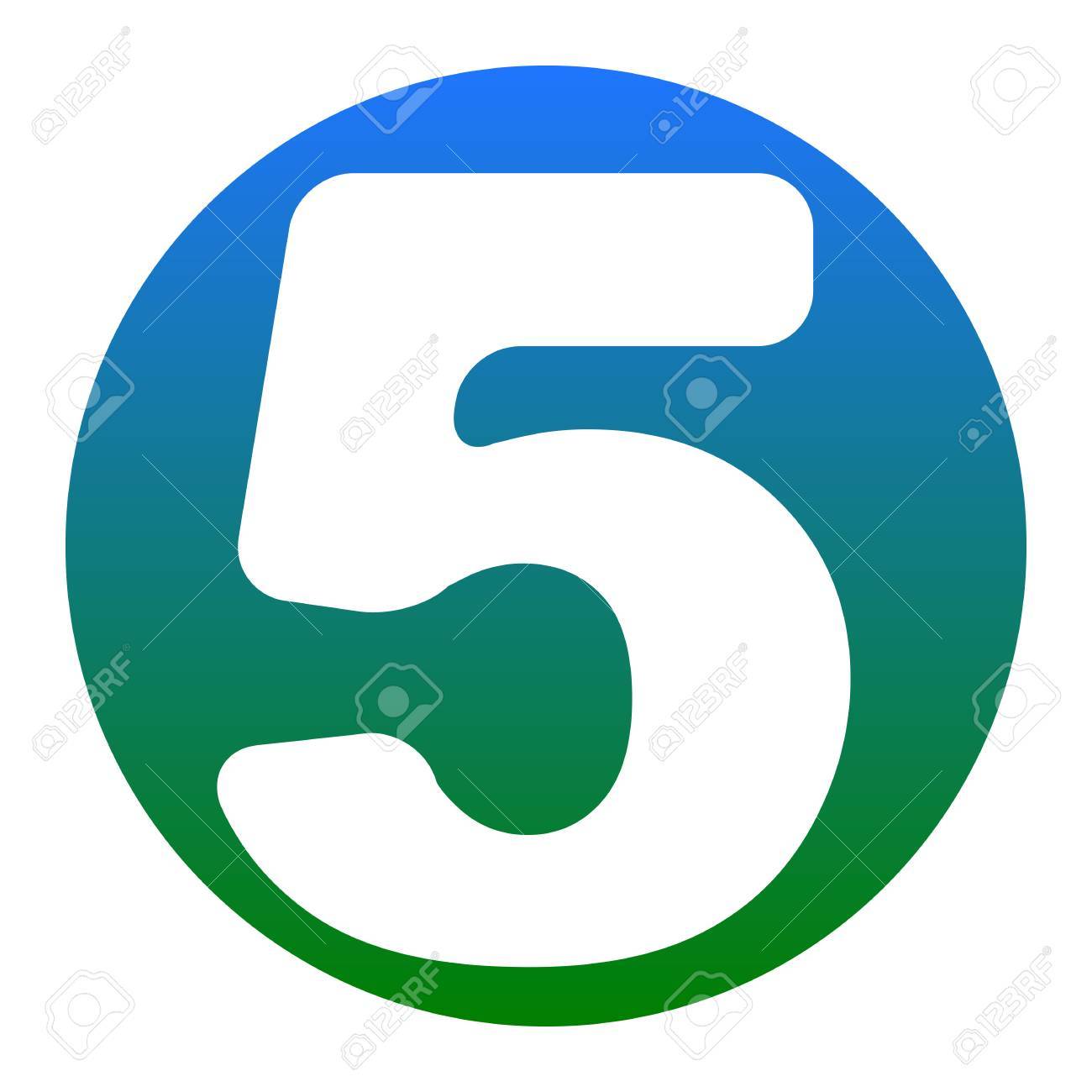 elemento de plantilla de diseño de signo de número 5 vector icono