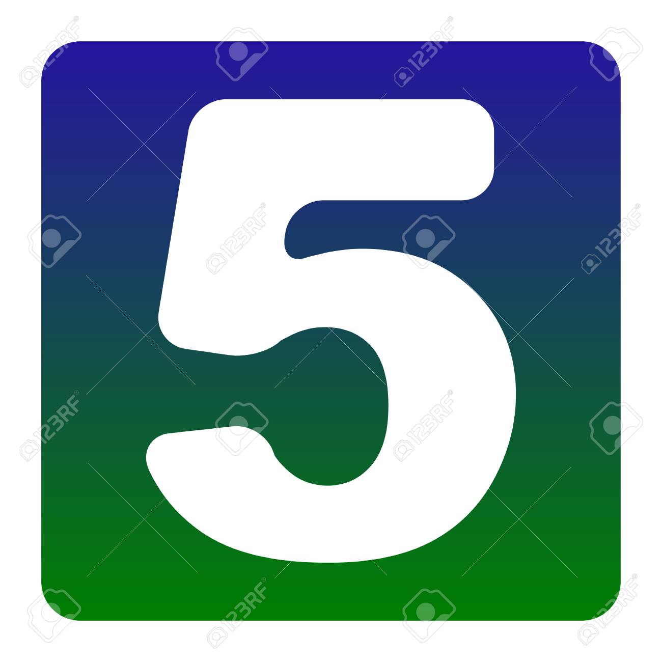 Elemento De Plantilla De Diseño De Signo De Número 5. Vector ...