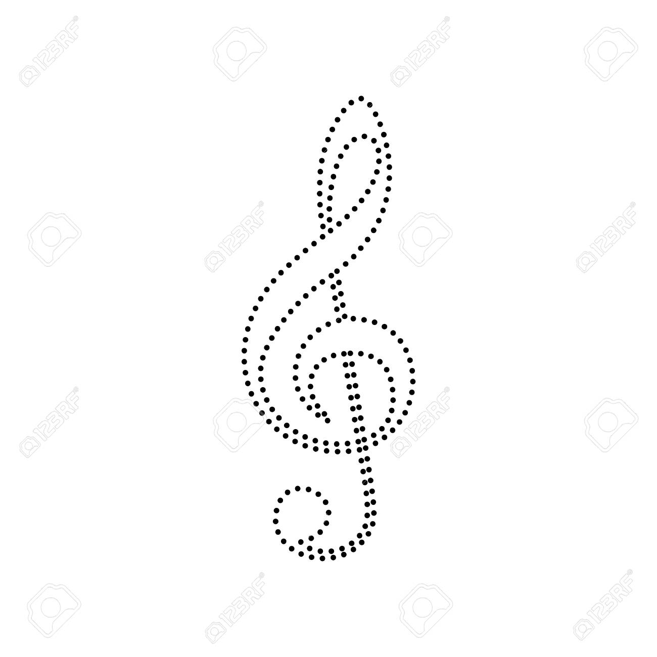 music violin clef sign g clef treble clef vector black dotted music clef