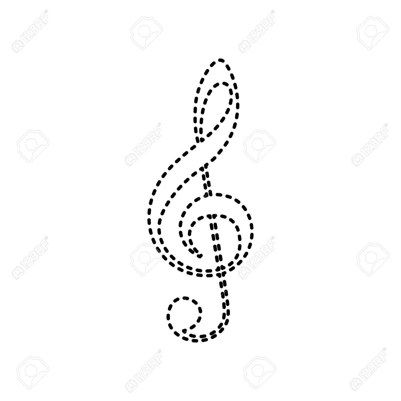 music violin clef sign g clef treble clef vector black dashed clef treble