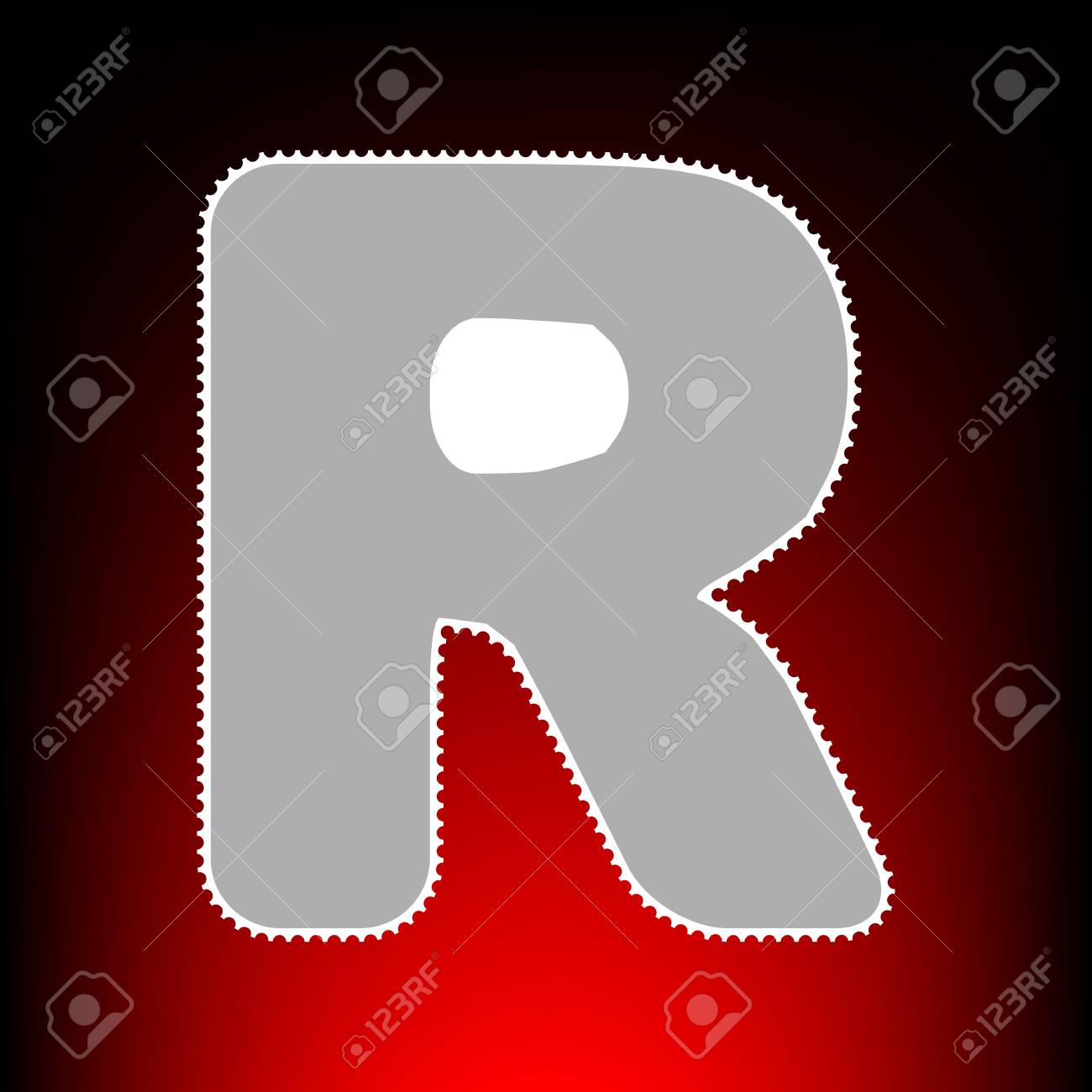 letter r sign design template element postage stamp or old photo old letter template