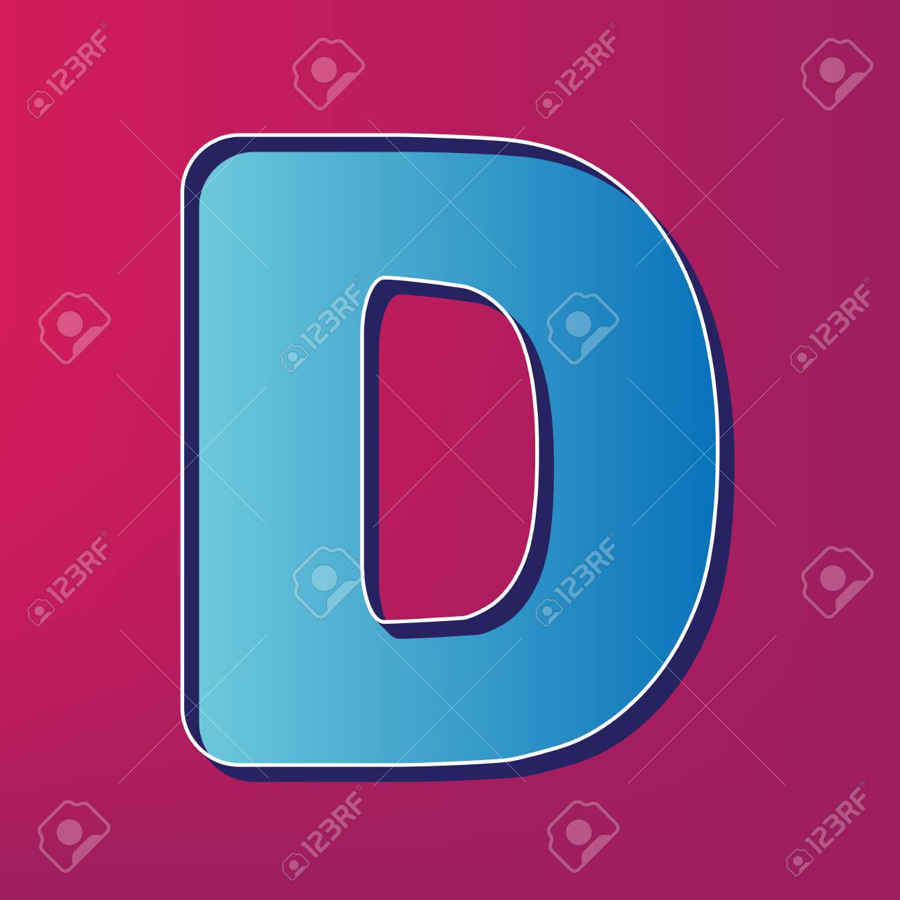 Letter D signal style template component. Vector. Blue 3d revealed.. photograph relating to Free 3d Printable D&d Miniatures named Letter D indicator style template component. Vector. Blue 3d posted..