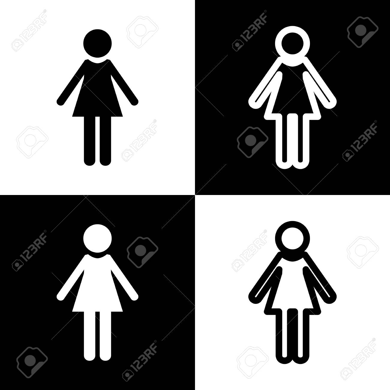 Woman Sign Illustration Vector Black And White Icons And Line Royalty Free Cliparts Vectors And Stock Illustration Image