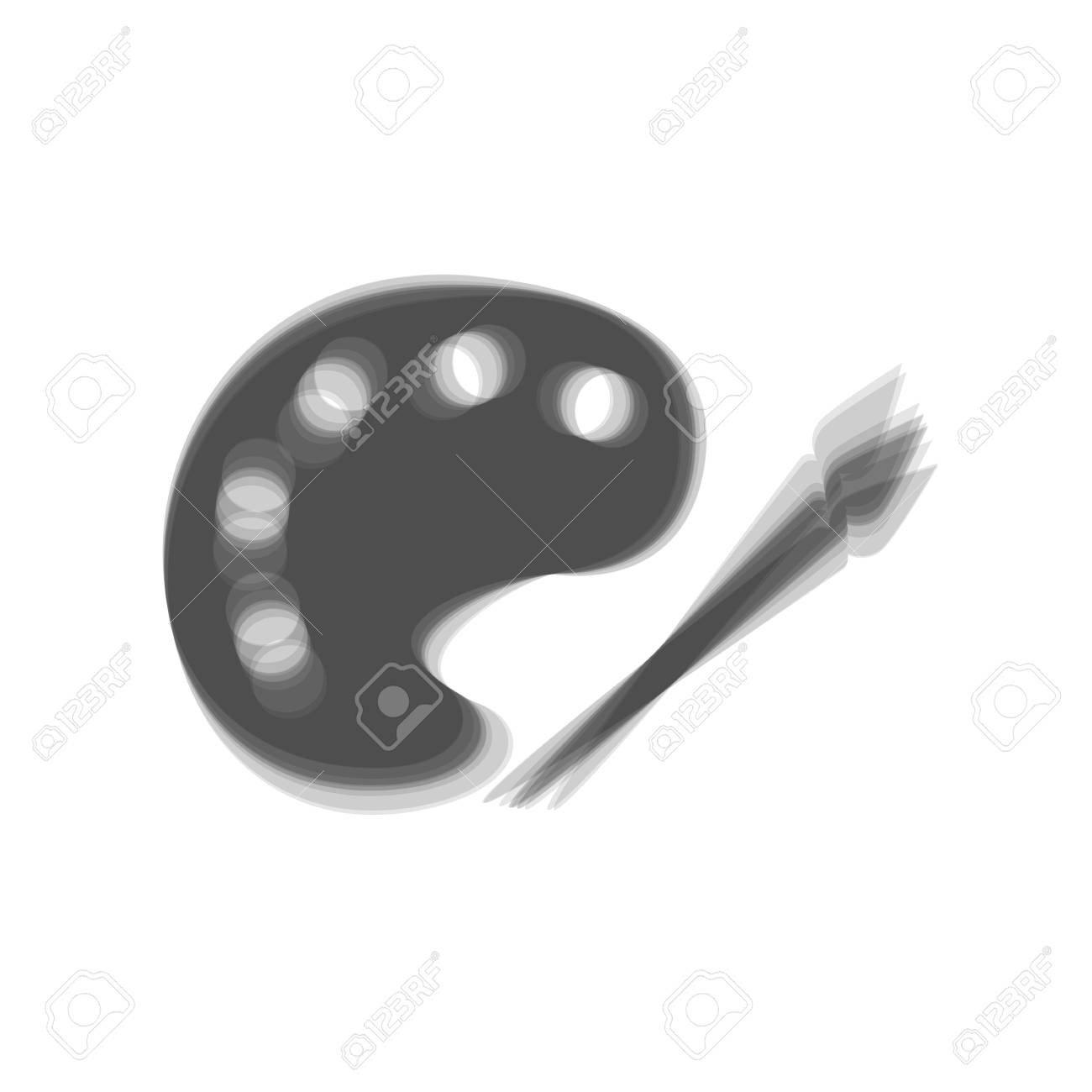 パレットとペイント ブラシのサイン ベクトル グレーのアイコンは白い背景で登場 のイラスト素材 ベクタ Image