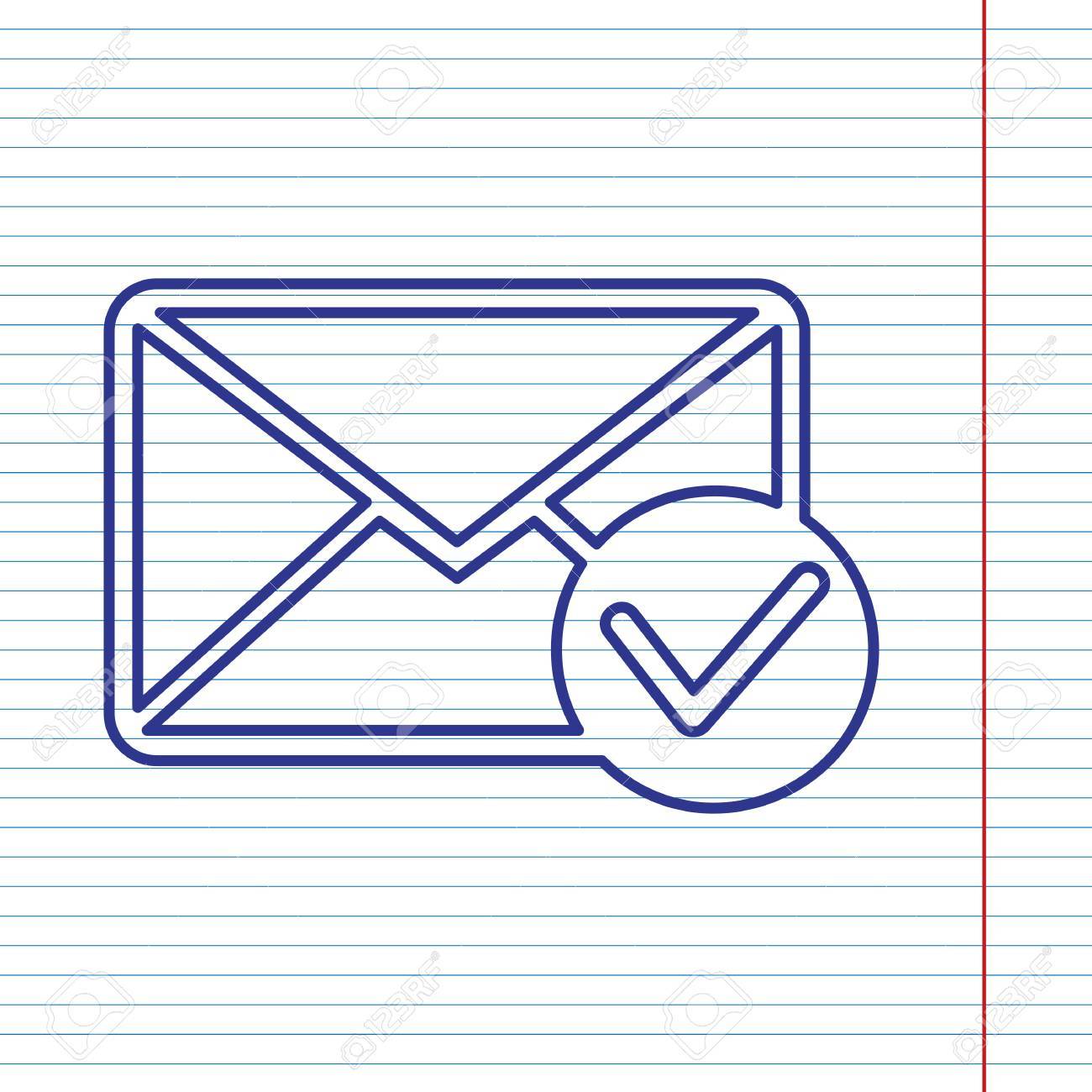 メール署名イラスト マークを許可します ベクトル 紺ライン アイコン フィールドの赤い線とバック グラウンドとしてのノート のイラスト素材 ベクタ Image メール署名イラスト マークを許可します ベクトル 紺ライン アイコン フィールドの赤い線とバック グラウンドとしてのノート のイラスト素材 ベクタ Image