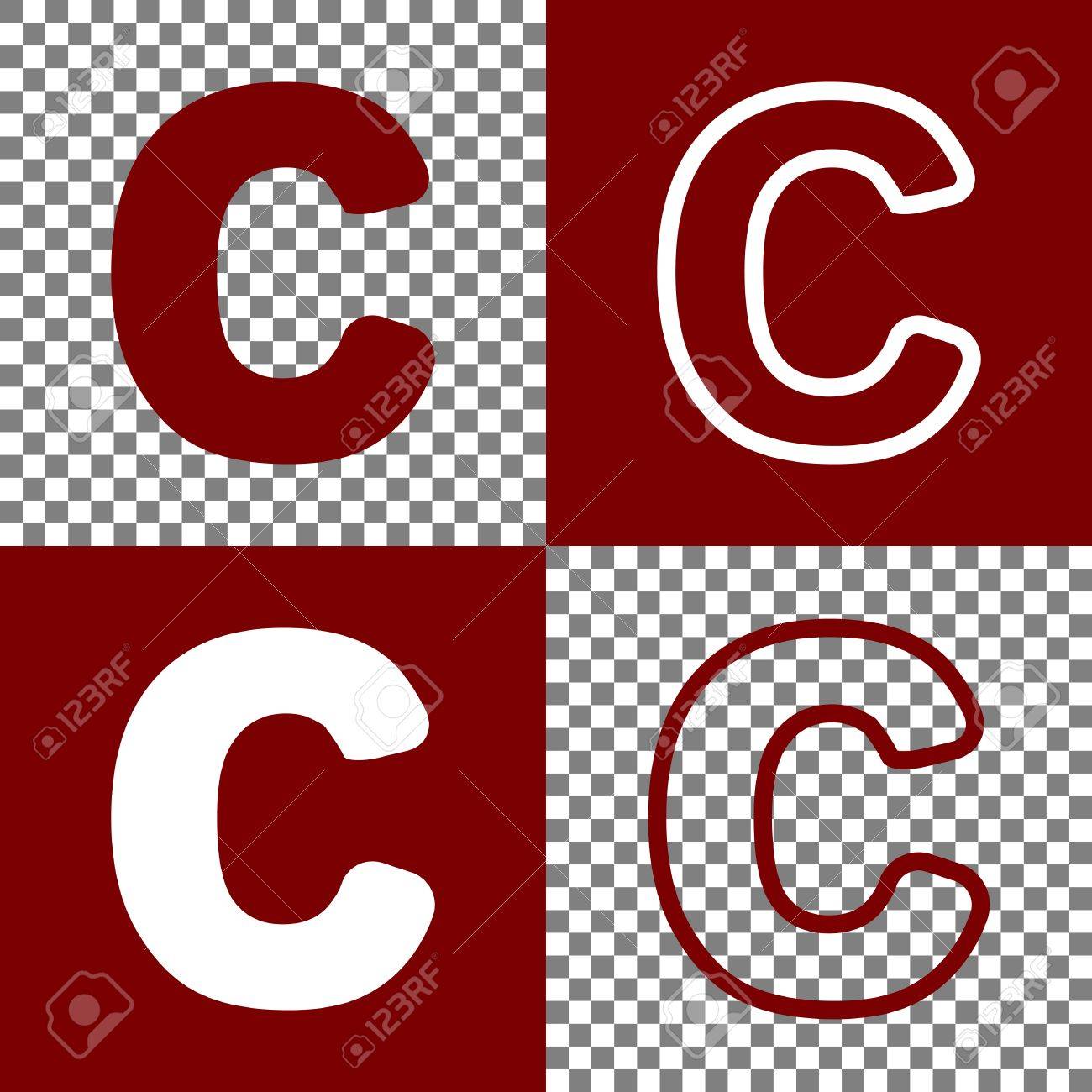 letter c sign design template element vector bordo and white