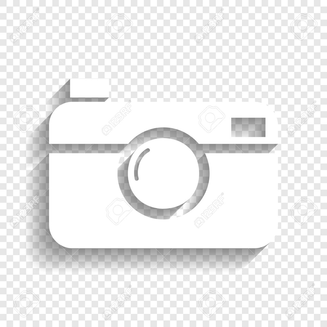 Digital Photo Camera Sign Vector White Icon With Soft Shadow On Transparent Background Royalty Free Cliparts Vectors And Stock Illustration Image 80929882