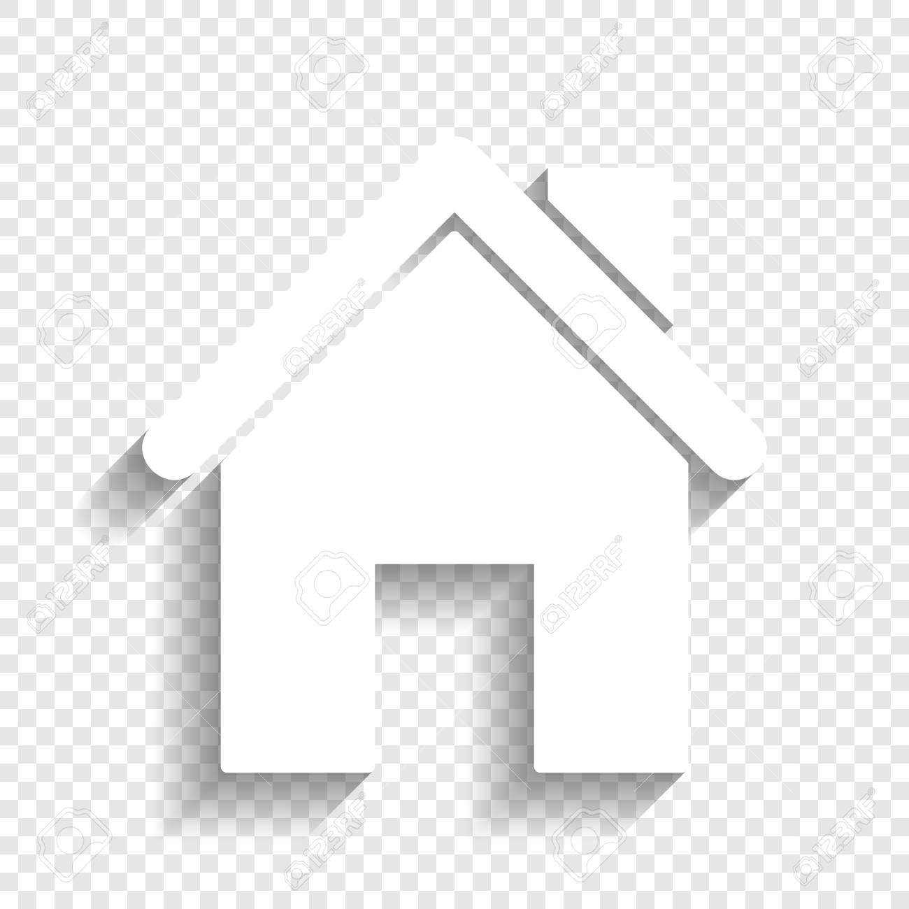Home Silhouette Illustration. Vector. White Icon With Soft Shadow On  Transparent Background. Royalty Free SVG, Cliparts, Vectors, and Stock  Illustration. Image 80929908.