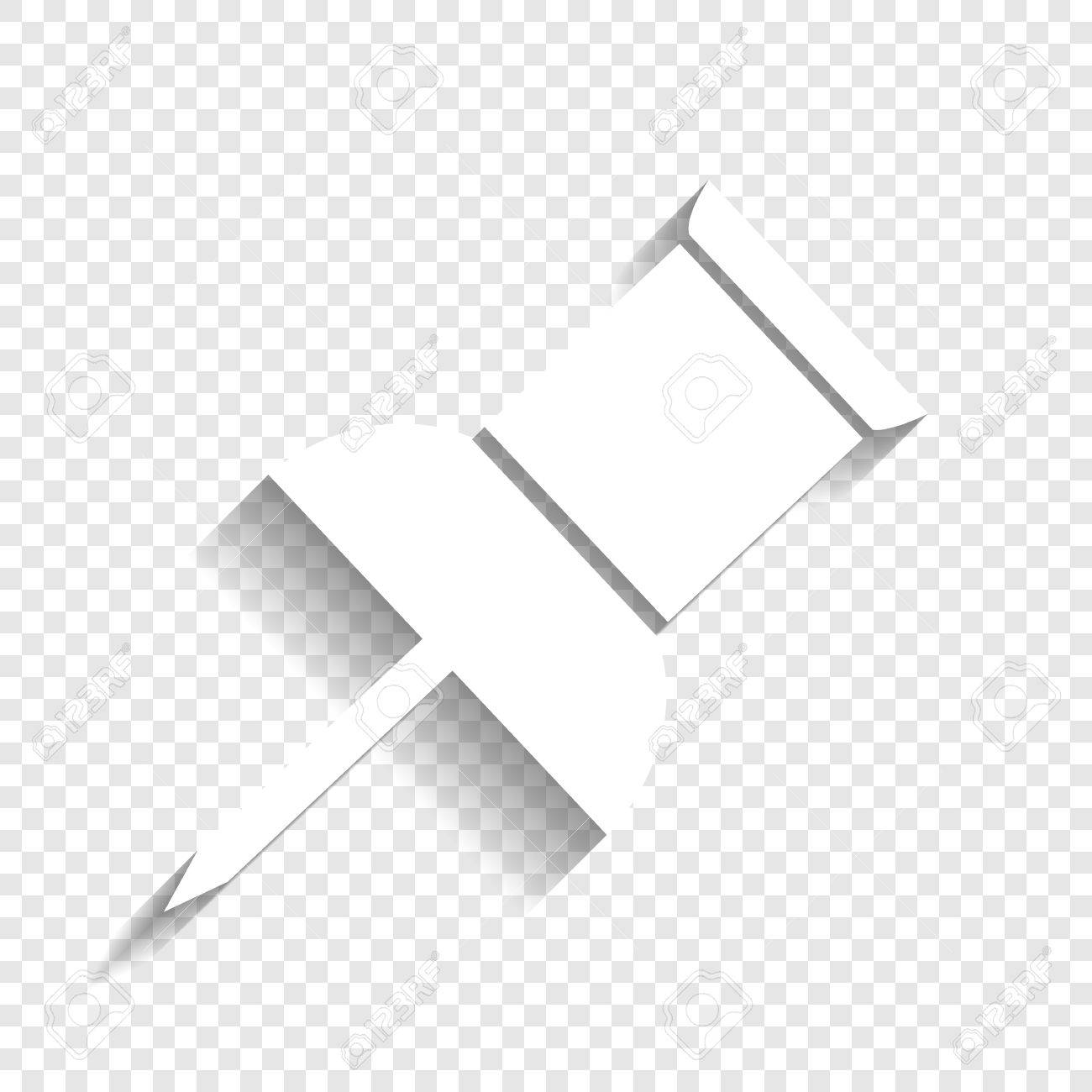 Pin Push Sign. Vector. White Icon With Soft Shadow On Transparent  Background. Royalty Free SVG, Cliparts, Vectors, and Stock Illustration.  Image 80931098., image size:1300x1300