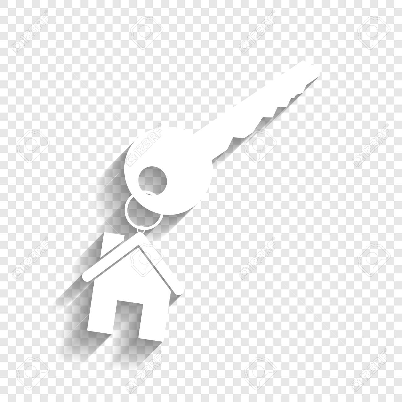 Key With Keychain As An House Sign Vector White Icon With Soft Royalty Free Cliparts Vectors And Stock Illustration Image 80933540