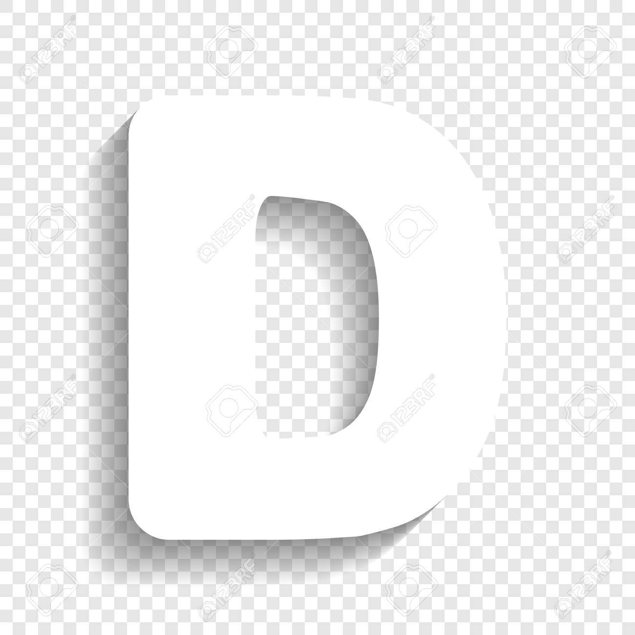 Letter D Sign Design Template Element Vector White Icon With Soft Shadow On Transparent Background Royalty Free Cliparts Vectors And Stock Illustration Image 80933314