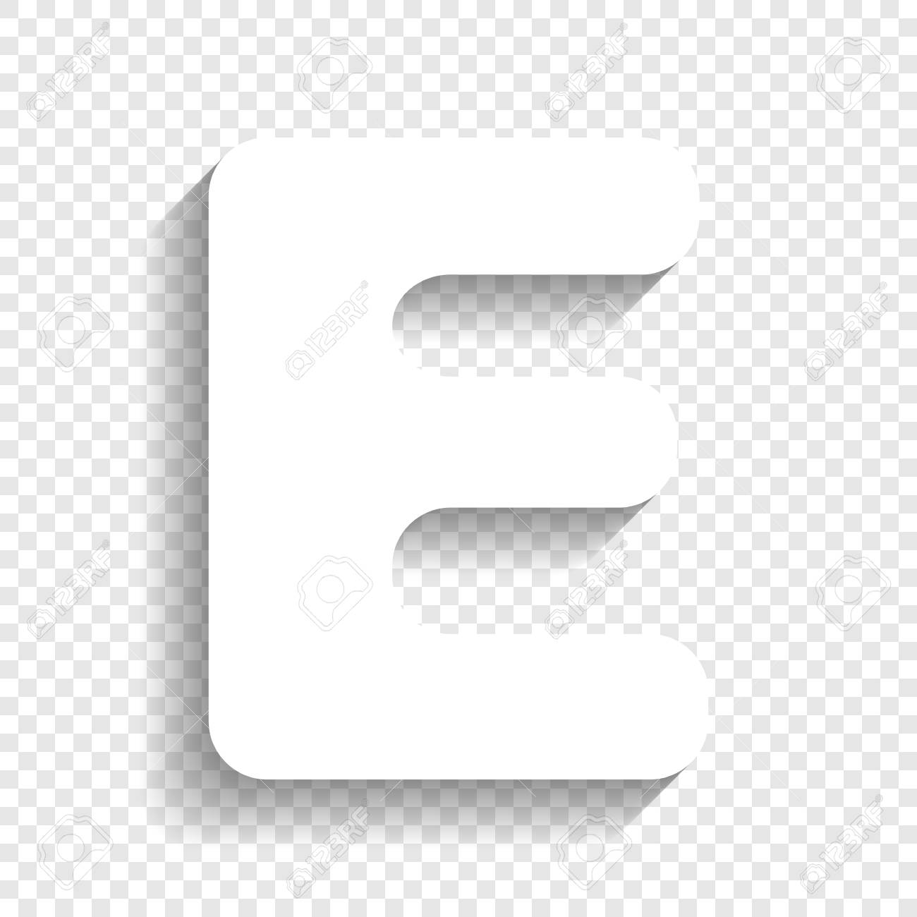 letter e sign design template element vector white icon with letter e template