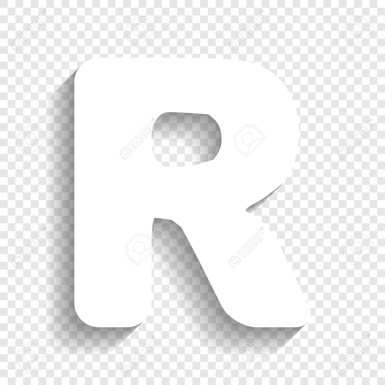 letter r sign design template element vector white icon with