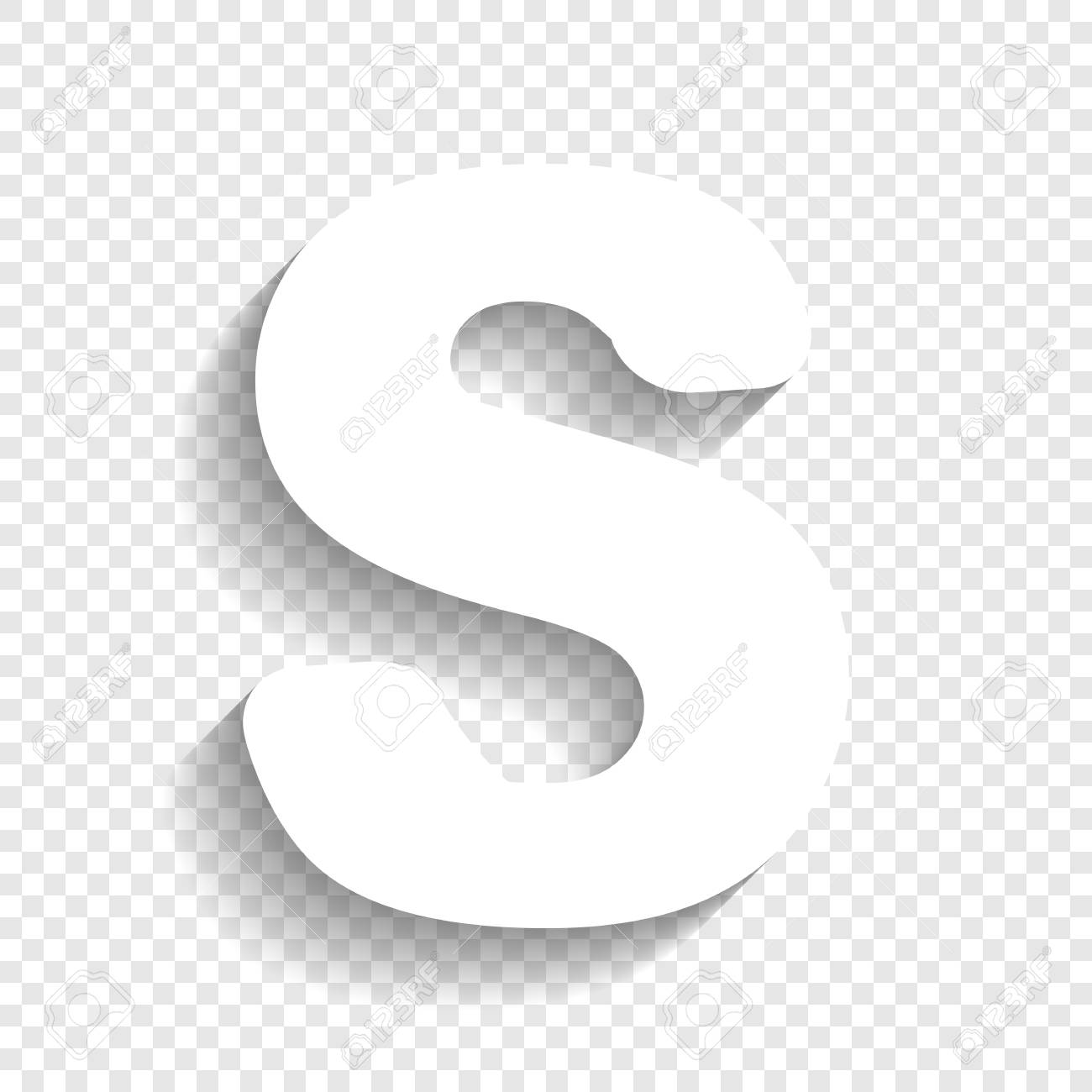Letter S Sign Design Template Element. Vector. White Icon With Soft Shadow  On Transparent Background. Royalty Free SVG, Cliparts, Vectors, and Stock  Illustration. Image 80933605., image size:1300x1300
