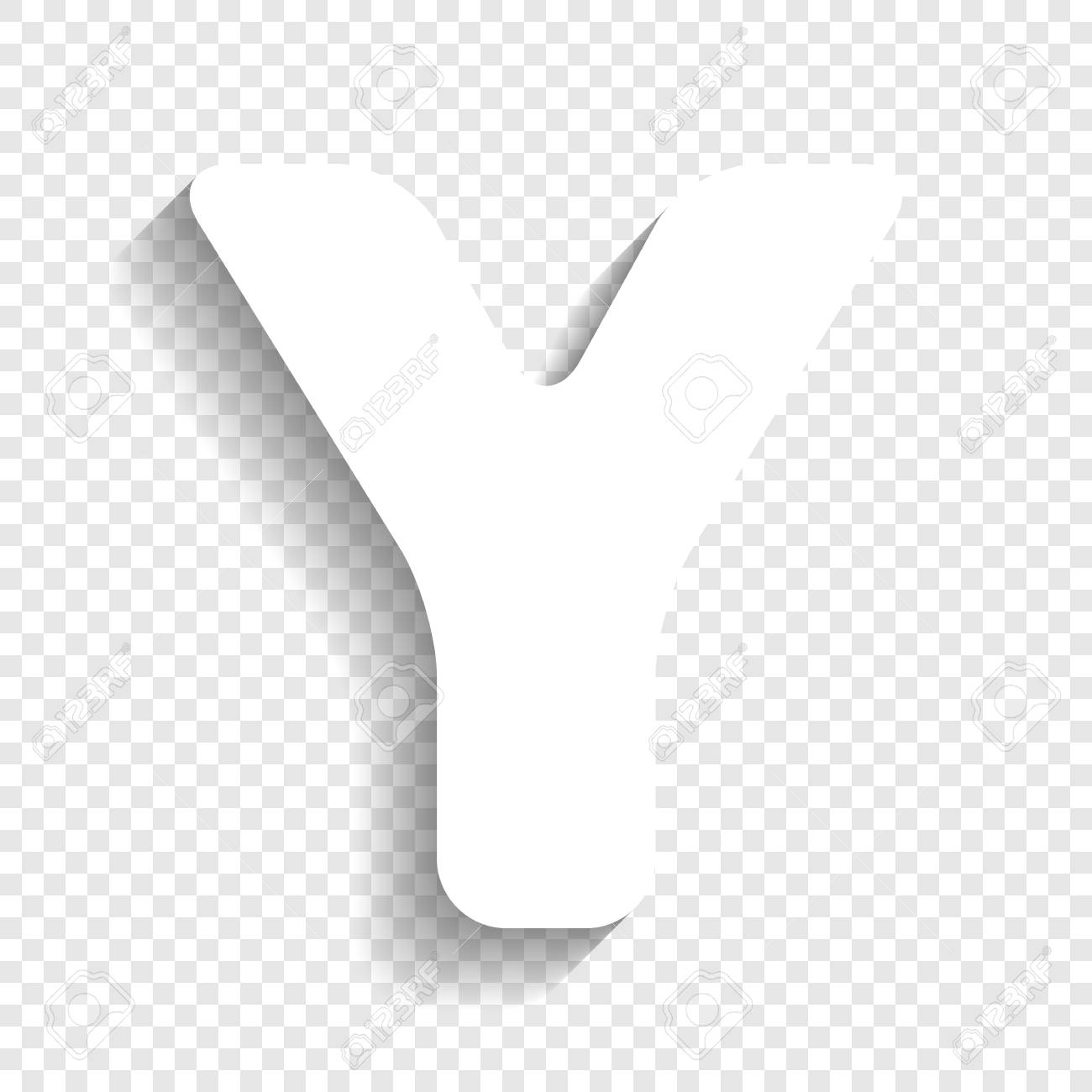 手紙 Y サインはデザイン テンプレートの要素です ベクトル 透明な背景にソフト シャドウのついた白いアイコン のイラスト素材 ベクタ Image