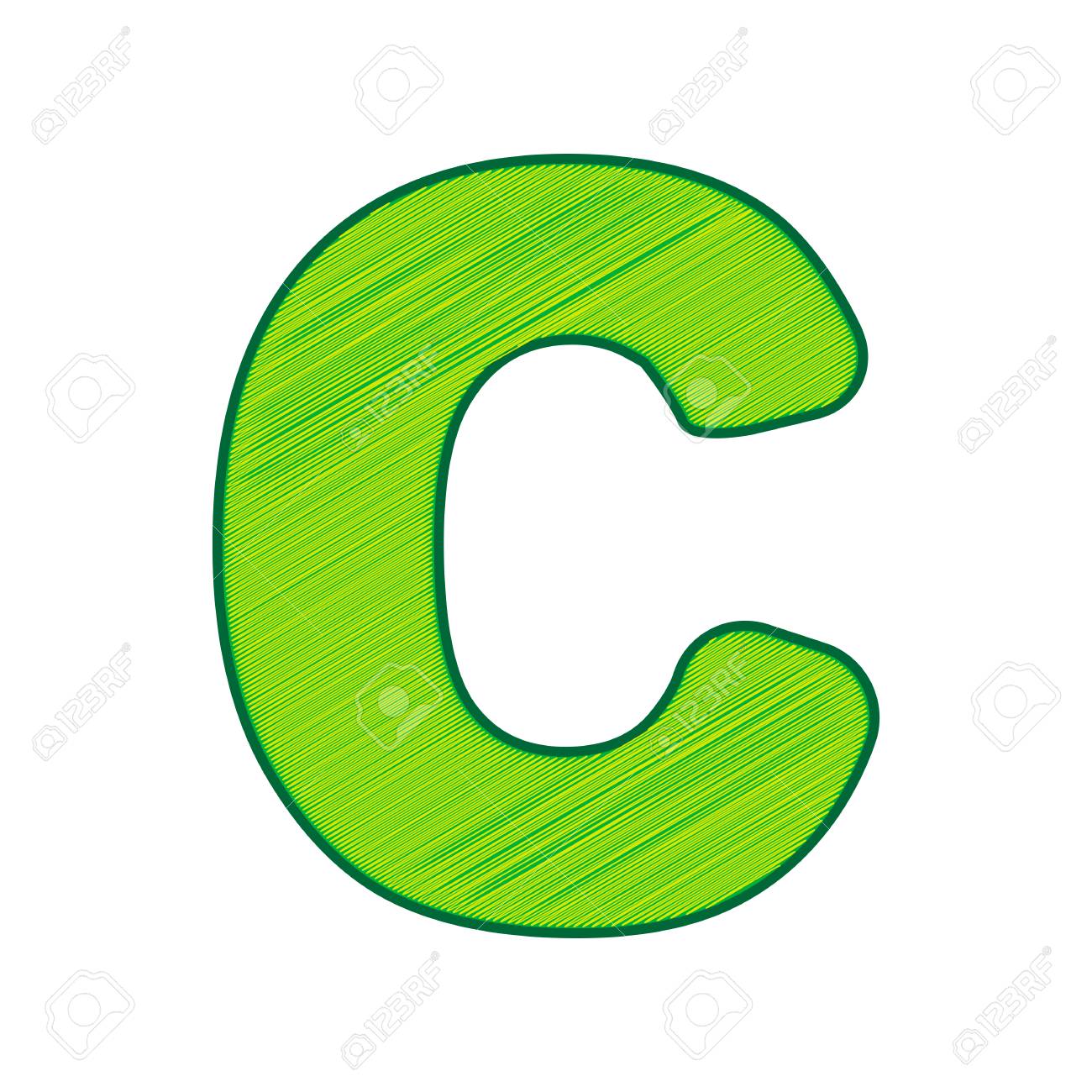 letter c sign design template element in lemon scribble icon