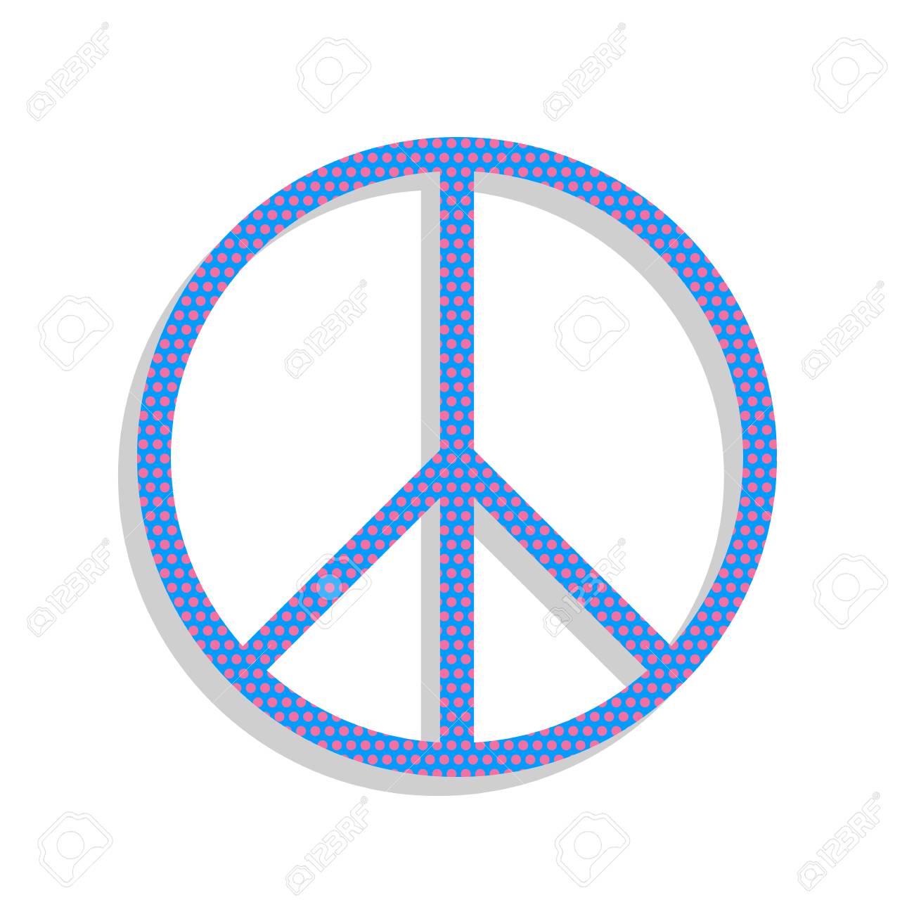Peace Sign Illustration Vector Neon Blue Icon With Cyclamen Po Royalty Free Cliparts Vectors And Stock Illustration Image