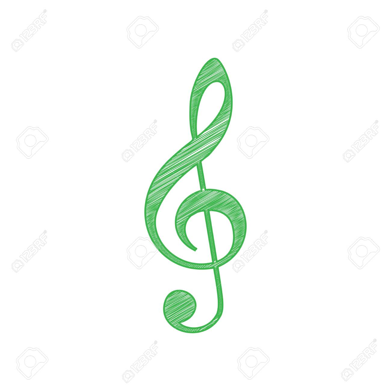 Music Violin Clef Sign. G-clef. Treble Clef. Green Scribble Icon With Solid  Contour On White Background. Royalty Free SVG, Cliparts, Vectors, and Stock  Illustration. Image 144933881., image size:1300x1300