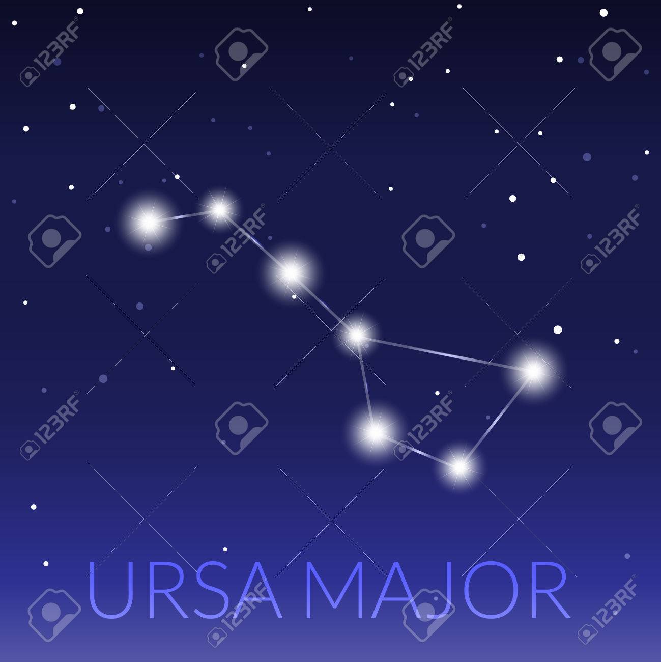Grande Ourse Ou Grande Ourse Grande Constellation Ciel étoilé Avec Constellation Illustration Vectorielle Originale